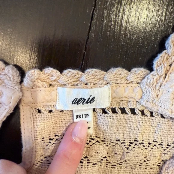 Beige Crochet Crop Top and Skirt Set XS lightly worn - Picture 4 of 5